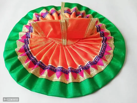 Indian Art And Cafts Ladu laddu bal Gopal kanha thakurji Poshaak cloth for janmashtami|God Dress|Bhagwaan krishna ji Poshak|God Vastra Set of 1 for Medium Laddu Gopal Idol size (4) Orange Multicolor