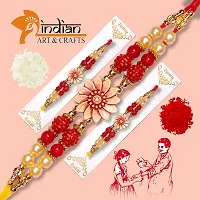 Indian Art and Crafts Handmade 12 Pics combo Dora Rakhi for Brothers with Roli  Chawal | Rakhi for Raksha Bandhan Festival | Bracelets Rakhi , Wooden Beads  Pearl | Best Gift Rakhi for Brothers.-thumb2