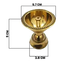 Indian Crafts Brass Pooja/Puja Diya Akhand Jyot Dia, Oil Poojadiya for Tample Puja Item Aarti Diya, Table Oil Lamp Deepak MandirDiya Decoration 5.7 X 5 cm-thumb1