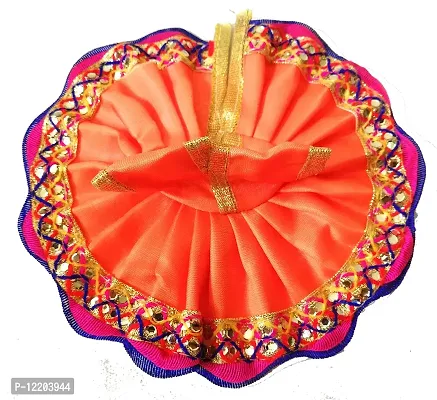 Indian Art And Cafts Ladu laddu bal Gopal kanha thakurji Poshaak cloth for janmashtami God Dress|Bhagwaan krishna ji Poshak|God Vastra Set of 1 for Small/Medium Laddu Gopal Idol size (2) Orange