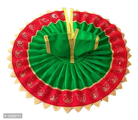 Indian Art And Cafts Lado laddu bal Gopal kanha thakurji Poshaak cloth for janmashtam |God Dress|Bhagwaan krishna ji Poshak|God Vastra Set of 1 for Medium Laddu Gopal Idol size (4) Red & Green