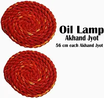 Indian Art & Crafts Akhand Jyot Batti for Pooja Navratri Special Long Lambi Puja Aarti Kalave Akhand Jyot Cotton Wicks Batti for Diya Tample Mandir Pooja Oil Lamp| Pack of 12 | Size (22.4 Inch)-thumb1