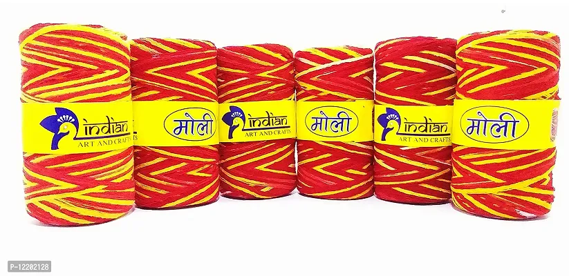 indian art & crafts | PoojaKalawa || Moli Sacred Cotton Thread || ShudhDhaga (Mauli Roll || Pack of 6