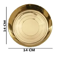 Indian Crafts Bhoog Thali Plate for Pooja Brass Bhog Plate Set for Puja God Bhoog Brass Thali Gifts Prasad Thali Plate - Weight 190 g-thumb1