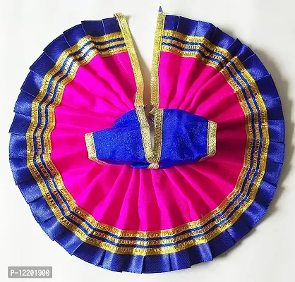 Indian Art And Cafts Lado laddu bal Gopal kanha thakurji Poshaak cloth for janmashtam |God Dress|Bhagwaan krishna ji Poshak|God Vastra Set of 1 for Medium Laddu Gopal Idol size (4) Blue Purple-thumb2