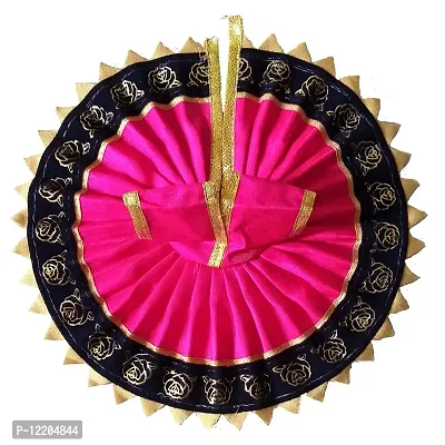 Indian Art And Cafts Lado laddu bal Gopal kanha thakurji Poshaak cloth for janmashtam |God Dress|Bhagwaan krishna ji Poshak|God Vastra Set of 1 for Medium Laddo Gopal Idol size (4) Pink or navyblue-thumb2