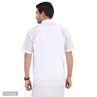 PRAKASAM COTTON Men's Formal Mono Cotton Regular Fit Half Sleeve Shirt-thumb3