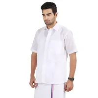 PRAKASAM COTTON Men's Formal Mono Cotton Regular Fit Half Sleeve Shirt-thumb1