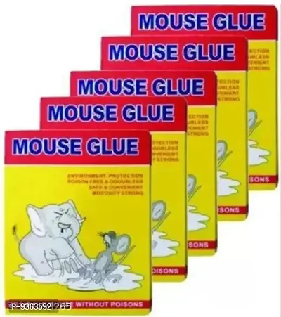 Catch Mouse Rat Glue Traps, Mouse Insect Rodent Lizard Trap Rat Catcher Adhesive Sticky Glue Pad for Rats/Lizards/Cockroaches/Ants/Mouse/Rodents Chuha Pakadne wala Pad/Plate (Pack of 5)-thumb2