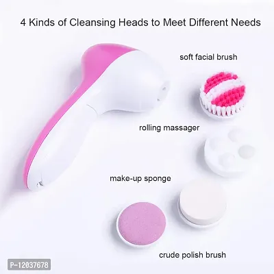 ANUP 5 in 1 Electric Face Facial Cleaning Cleanser Brush Massager Tool (Battery Operated)-thumb2