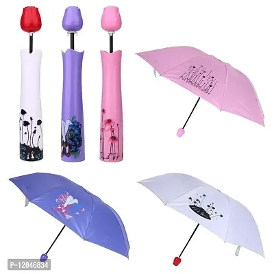 Rose Shape Pink Color Umbrella | Rose Umbrella | Umbrella For Women | Pink Rose Umbrela With Plastic Case- 1 pic