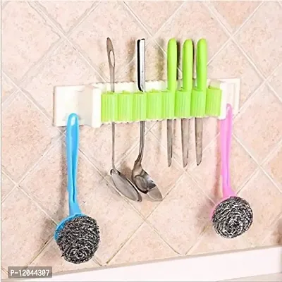 Plastic Mighty Rack for Utensils, Cutlery Holder Serving Spoons,(Bathroom Storage Clip Hanging Organizer Rack Self)(Multicolour)-thumb4