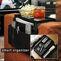 SHREVI Arm Rest 6 Pocket Organizer with 2 Trays for Tea Coffee Mugs Pens Papers Toys-thumb1