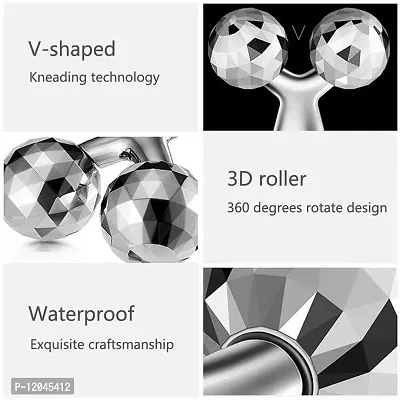 MAHOSTAV 3D Aluminum Roller Massager Face Full Body Shape Massage Facial Massager, 15.5 X 9.5 X 5.3 CM, Silver-thumb4