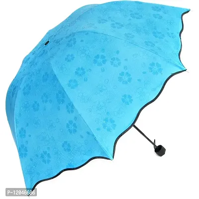 Triple Folding Mini Blossom Magic Compact Umbrella for Girls and Women Multi Color- Pack of 1