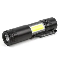 SHREVI ABS Plastic Lumen Mini Flashlight XPE+COB LED Torch Lamp -Multi-thumb1
