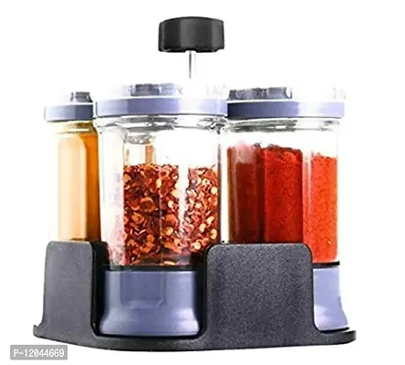 SHREVI IMPEX Plastic 4 Piece Spice Storage (Transparent)