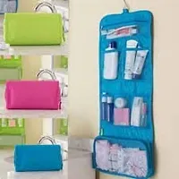 Akiba store Makeup Cosmetic Foldable 5 Pocket Polyester Toiletry/Cosmetic Hanging Storage Bag/Closet Organizer Pouch(Multicolour)-1 pcs-thumb2