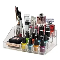 Akiba store Cosmetic Organizer 16 Compartment Cosmetic Makeup Jewelry Acrylic Lipstick Storage Organizer Box Lipstick and Nail Paint Stand Holder-thumb2