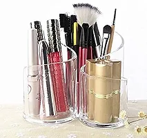 SHREVI Acrylic Cosmetic Organizer Makeup Brush Holder Acrylic Makeup Brush Nail Polish Lipstick Eyeliner Comb Beauty Storage Holder Desk Rake-thumb4