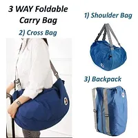 Nylon 3 Way Easy to Carry Folding Storage Organizer Travel Bag (Random Colour)-thumb1