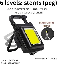 Shrevi COB Small Flashlights, 500Lumens Bright Rechargeable Keychain Mini Flashlight 3 Light Modes Portable Pocket Light with Folding Bracket Bottle Opener and Magnet Base for Camping,Hiking-thumb4