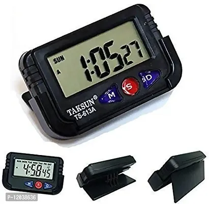 Akiba store Plastic Taksun Ts-613A-2 Car Dashboard Alarm Clock and Stopwatch with Flexible Stand, Multicolour-1 pcs-thumb4