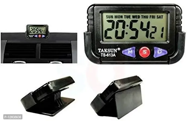 Akiba store Plastic Taksun Ts-613A-2 Car Dashboard Alarm Clock and Stopwatch with Flexible Stand, Multicolour-1 pcs-thumb3
