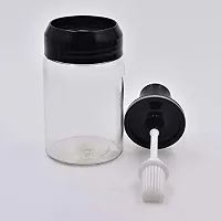 SHREVI Glass Jar with Brush for Ghee-Butter-Oil Stoppers Pickle Storage Jar with OIL Brush Seasoning Bottle Jar Glass Jar with Brush for Ghee, Butter, Oil (Oil Bottle)250 ML-thumb1