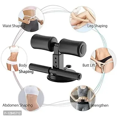 Sit-Up Bar with Ankle Support, Portable Adjustable Sit-ups Assistant Device, Self-Suction Sit-up Floor Bar Abdominal Leg Muscle Training Device, Household Fitness Equipment-thumb3