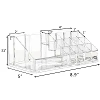 Akiba store Cosmetic Organizer 16 Compartment Cosmetic Makeup Jewelry Acrylic Lipstick Storage Organizer Box Lipstick and Nail Paint Stand Holder-thumb1