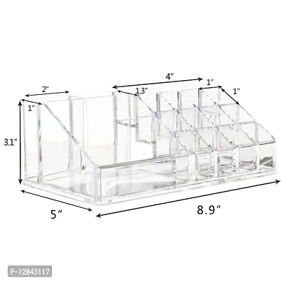 Akiba store Cosmetic Organizer 16 Compartment Cosmetic Makeup Jewelry Acrylic Lipstick Storage Organizer Box Lipstick and Nail Paint Stand Holder-thumb2