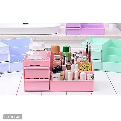 Akiba Store Desktop Makeup Organizer Jewelry and Cosmetic Storage Box 2 Drawer 7 Compartment for - Great for Bathroom, Dresser, Vanity and Countertop Plastic Storage Box-1 pcs-thumb4