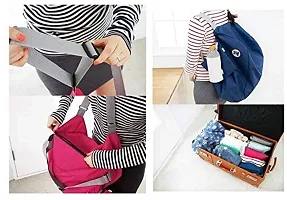 Nylon 3 Way Easy to Carry Folding Storage Organizer Travel Bag (Random Colour)-thumb3