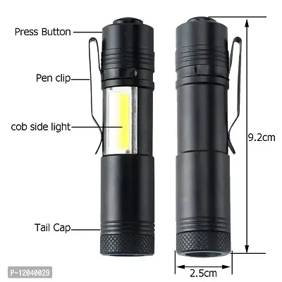SHREVI ABS Plastic Lumen Mini Flashlight XPE+COB LED Torch Lamp -Multi-thumb5