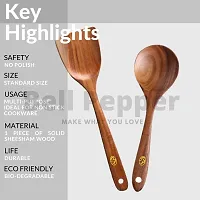 Bell Pepper Handmade Wooden Spatula Set for Kitchen Cooking and Serving Without Polish for Non Stick Utensils  Cookwares - Multipurpose Low Maintenance Ladle Spoons-thumb1