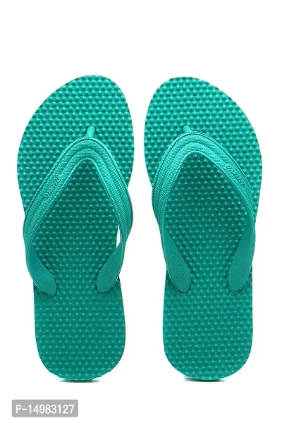 Stylish PU Sea Green Slip-On Solid Room Slipper For Men