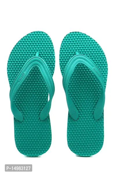 Stylish PU Sea Green Slip-On Solid Room Slipper For Men-thumb0