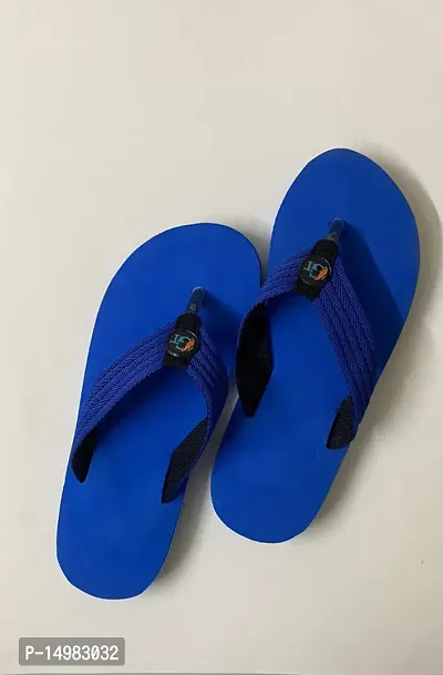 Stylish Rubber Royal Blue Slip-On Solid Room Slipper For Men