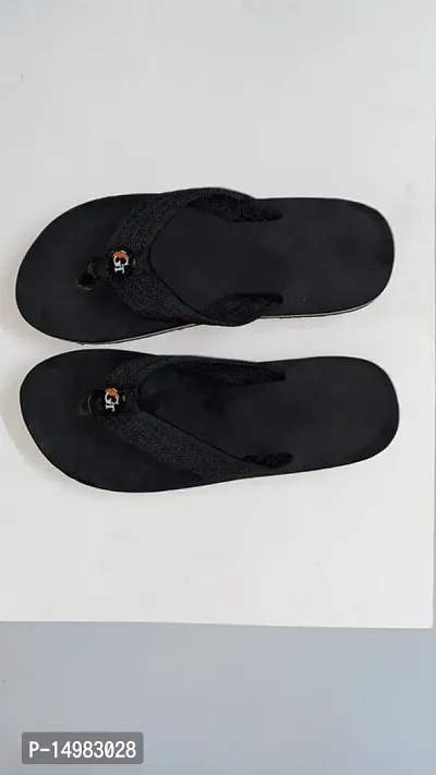 Stylish Rexine And EVA Black Slip-On Solid Room Slipper For Men