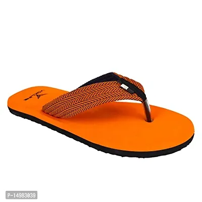 Stylish PU Orange Slip-On Solid Room Slipper For Men-thumb0