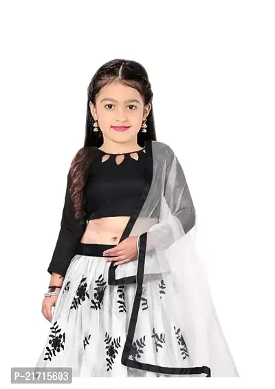 TerriBerri Girl's Embroidery Queen Semi Stitched Lehenga Choli Size:-() Colour:-()-thumb3