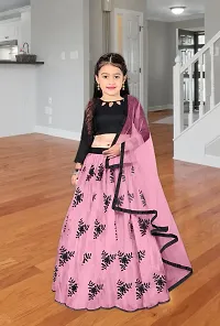 Nikudi Satin Lehenga Choli for Baby Girls Traditional Embroidered Comfortable Stylish and available in Vibrant Colors Perfect for Festivals and Special Occasions-thumb1