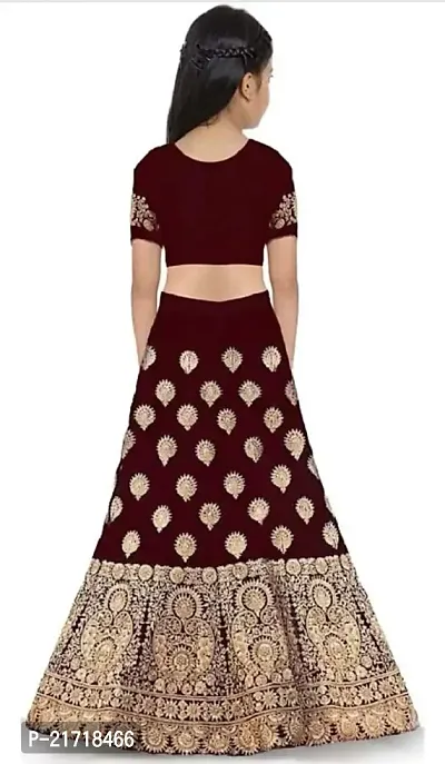 Nikudi Adorable Satin Lehenga Choli for Baby Girls Traditional Embroidered Comfortable Stylish Vibrant Colors Perfect for Festivals and Special Occasions-thumb2