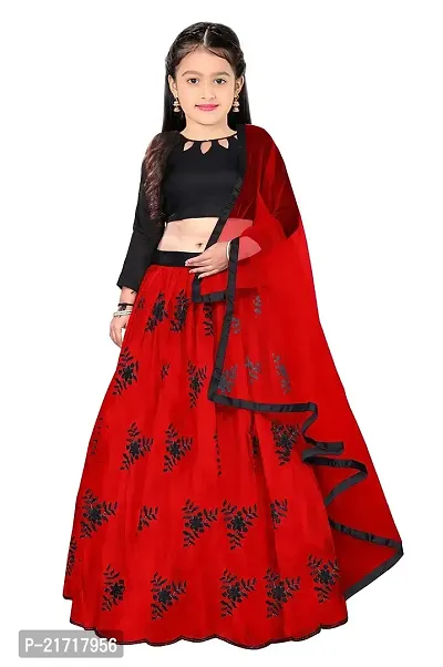 Nikudi Satin Lehenga Choli for Baby Girls Traditional Embroidered Comfortable Stylish and available in Vibrant Colors Perfect for Festivals and Special Occasions-thumb0