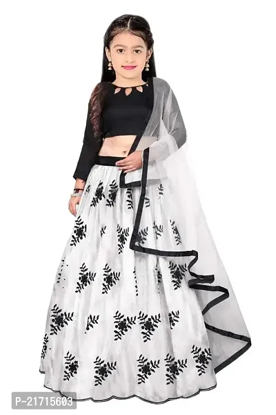 TerriBerri Girl's Embroidery Queen Semi Stitched Lehenga Choli Size:-() Colour:-()