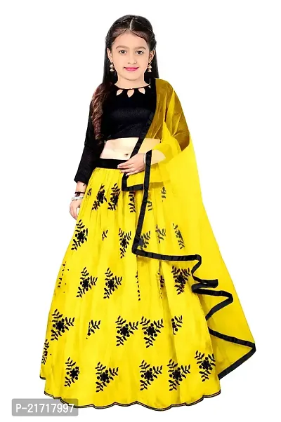 Nikudi Satin Lehenga Choli for Baby Girls Traditional Embroidered Comfortable Stylish and available in Vibrant Colors Perfect for Festivals and Special Occasions