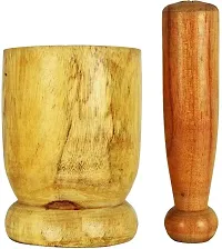 Handcrafted Wooden Okhli Masher | Traditional Multipurpose Pestle and Mortar |-thumb3