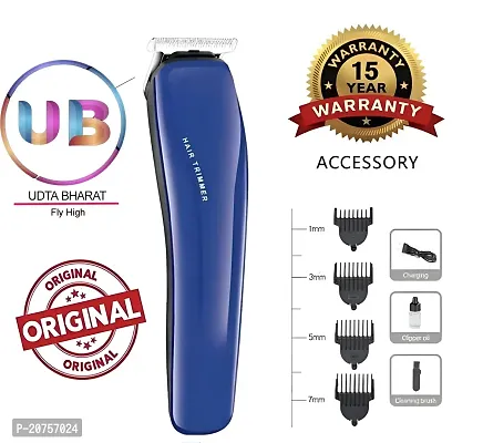 UDTA BHARAT .......AT-528 Electric Hair trimmer for men Rechargeable Hair Cutting Machine adjustable for men Beard Hair Trimmer, beard trimmers for men, beard trimmer for men with 4 Size combs (Blue)-thumb0