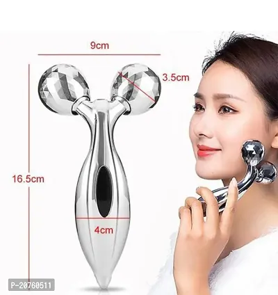 Manual 3D Massager Roller 360 Rotate Face Full Body Shape for Skin Lifting Wrinkle Remover Facial Massage Relaxation Tool, 15.5 x 9.5 x 5 cm, Silver-thumb2